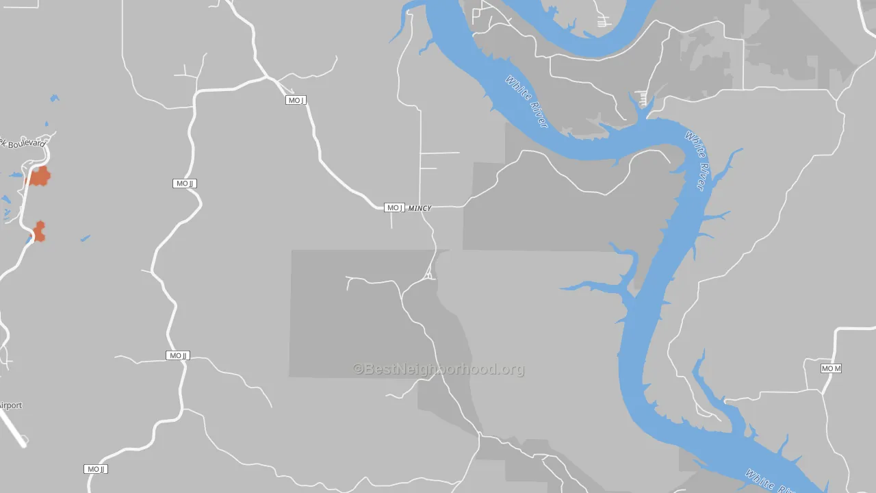 Bike Grade map of Mincy, MO