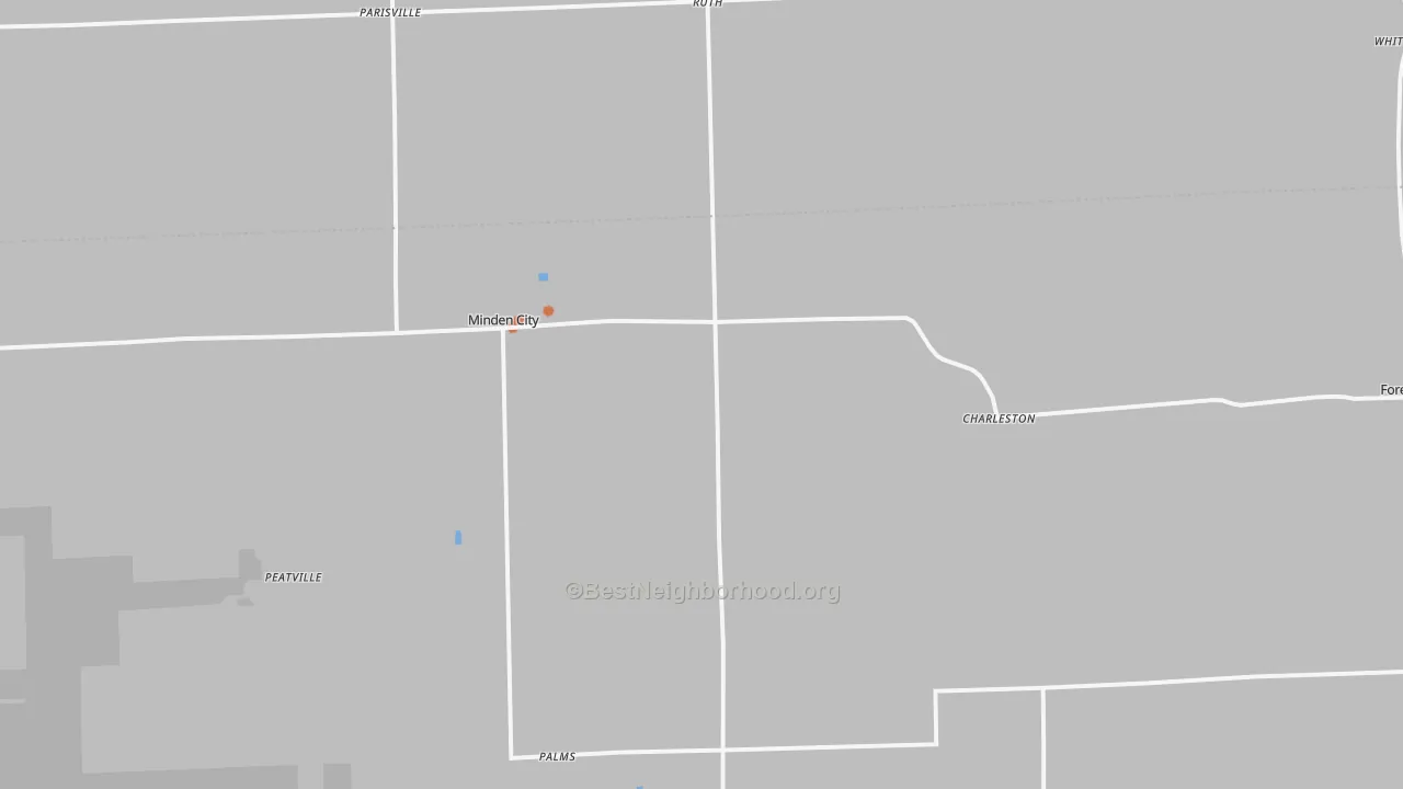 Bike Grade map of Minden City, MI