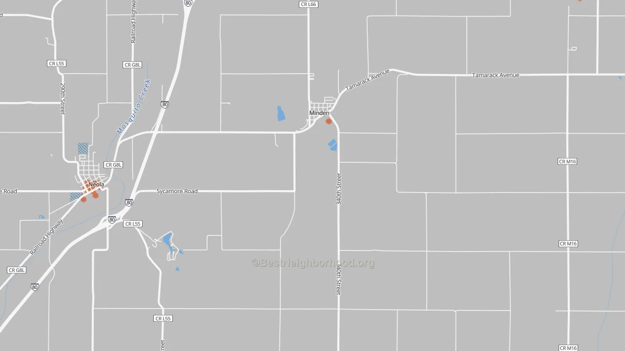 Bike Grade map of Minden, IA