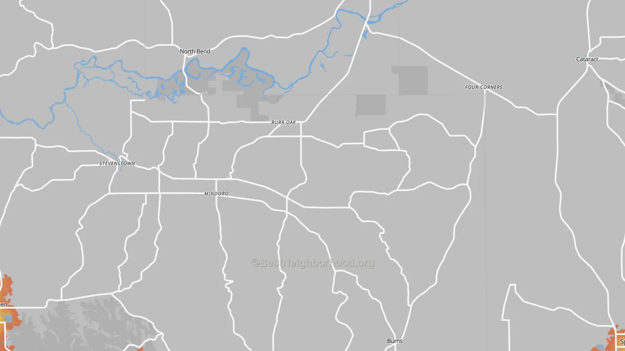 Bike Grade map of Mindoro, WI