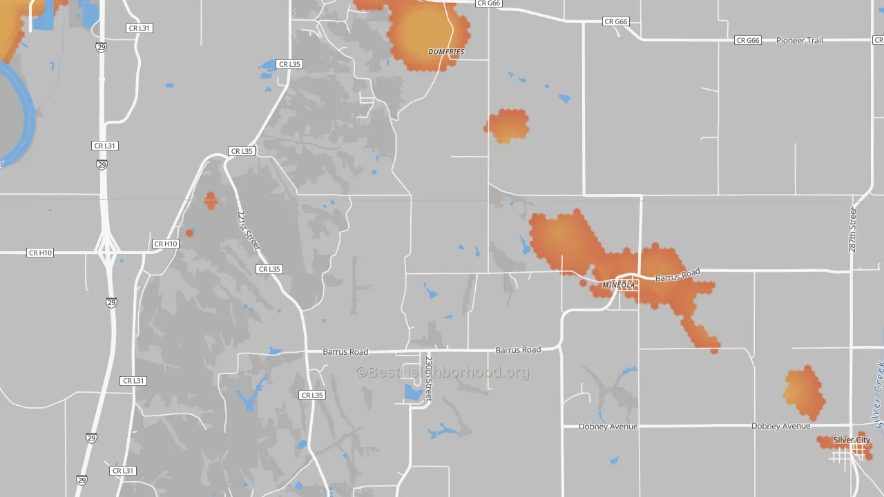 Bike Grade map of Mineola, IA