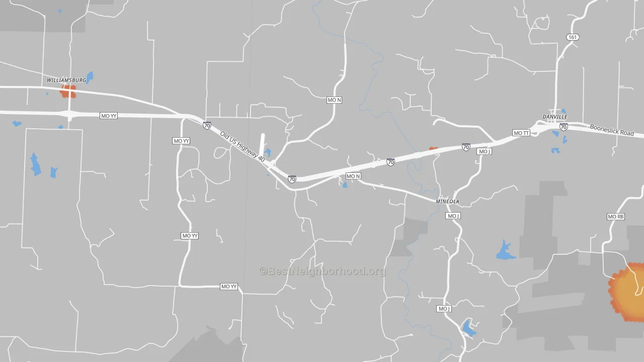 Bike Grade map of Mineola, MO