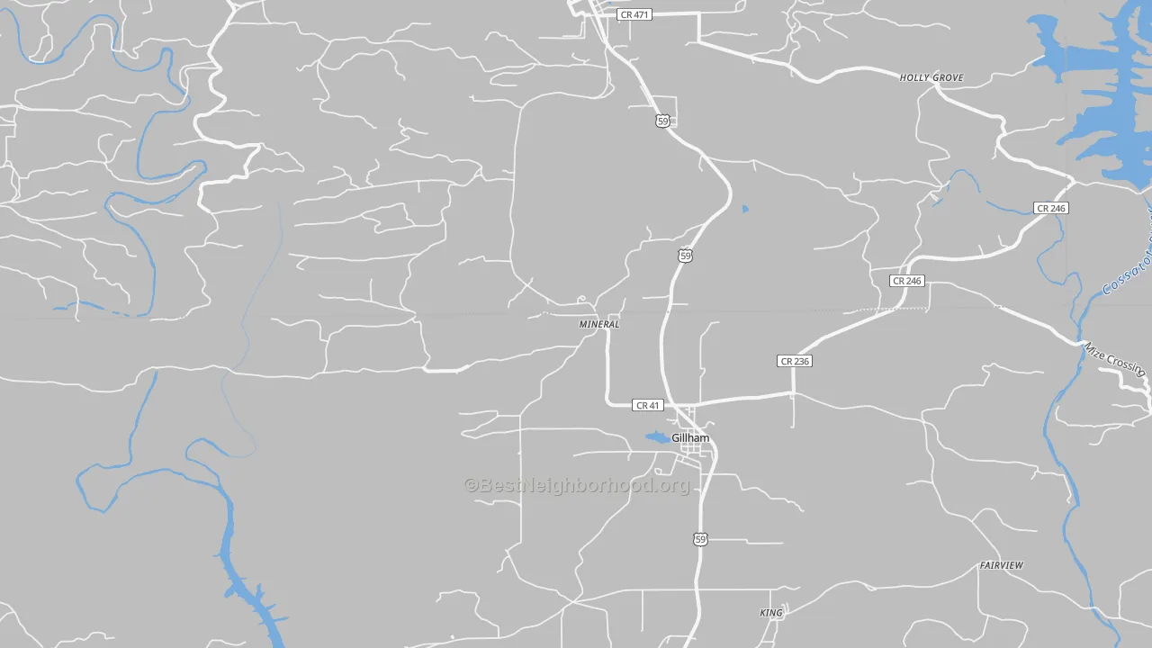 Bike Grade map of Mineral, AR