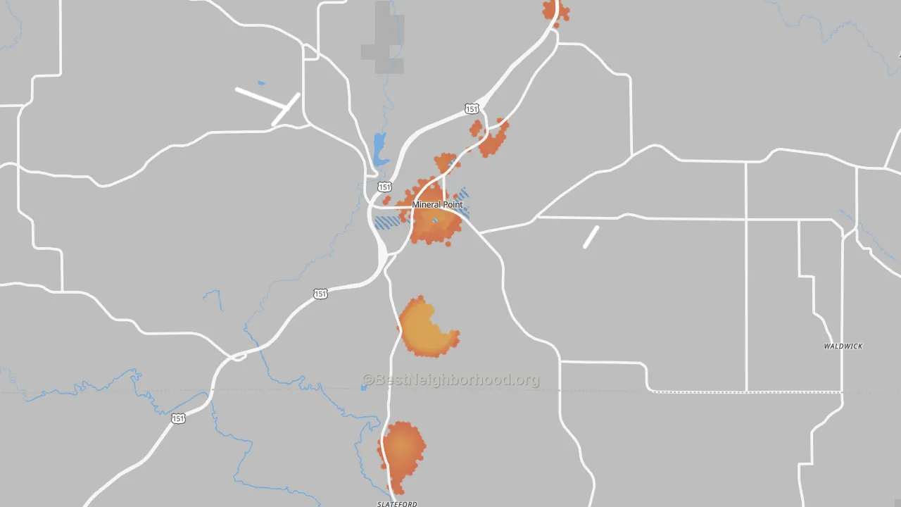 Bike Grade map of Mineral Point, WI