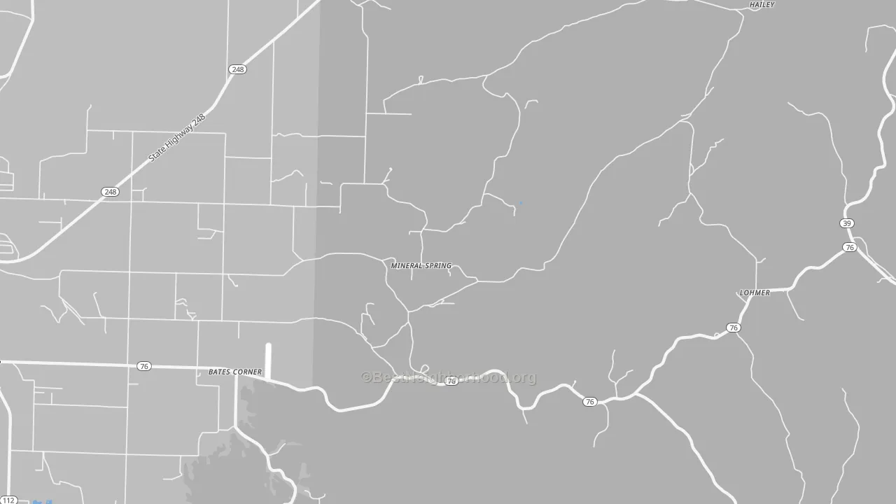 Bike Grade map of Mineral Spring, MO