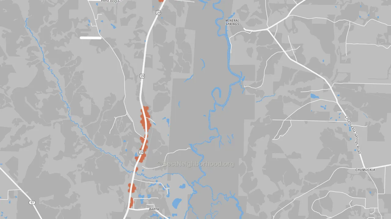Bike Grade map of Mineral Springs, FL