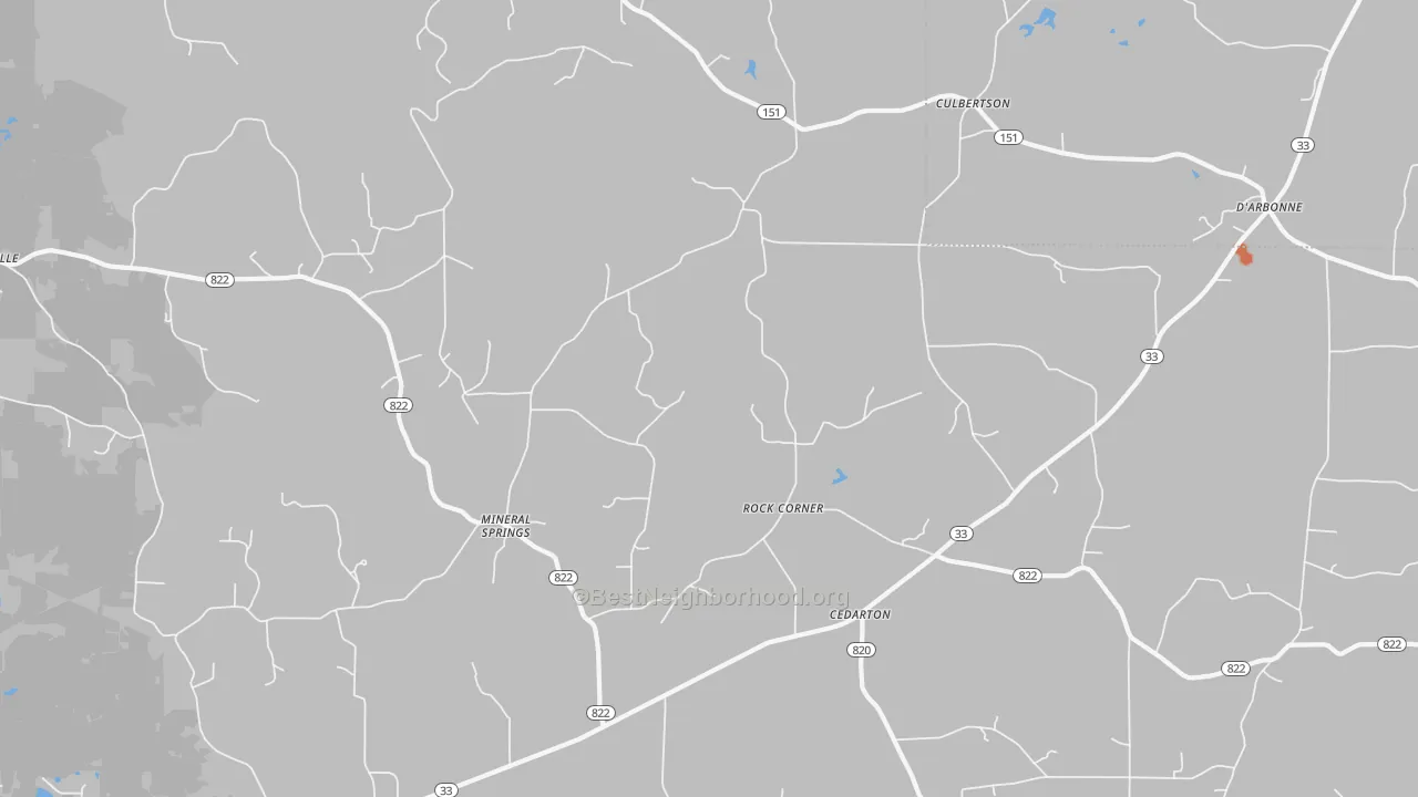 Bike Grade map of Mineral Springs, LA