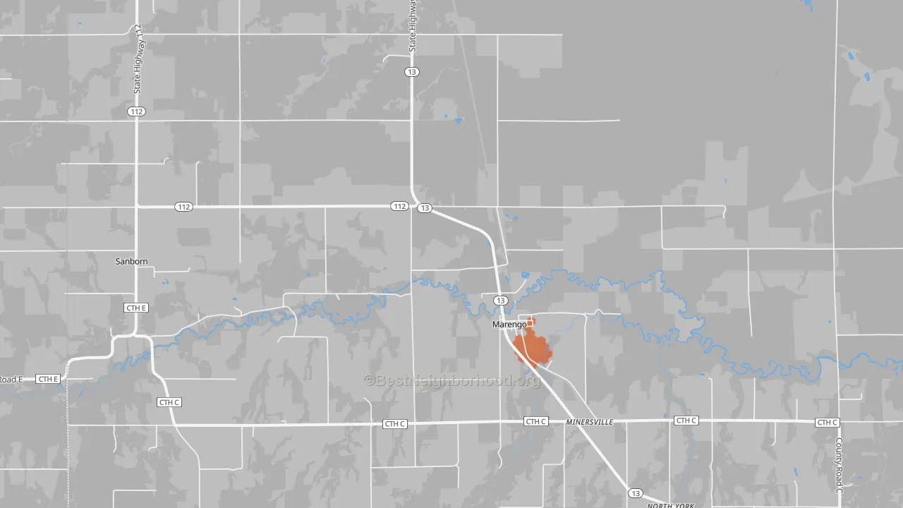 Bike Grade map of Minersville, WI