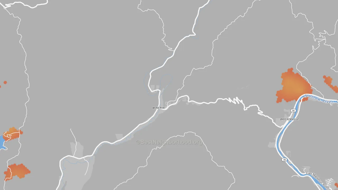 Bike Grade map of Minerva, OR