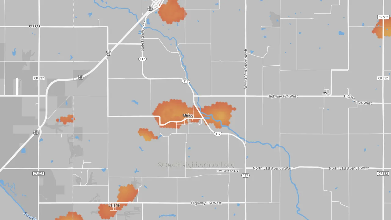 Bike Grade map of Mingo, IA