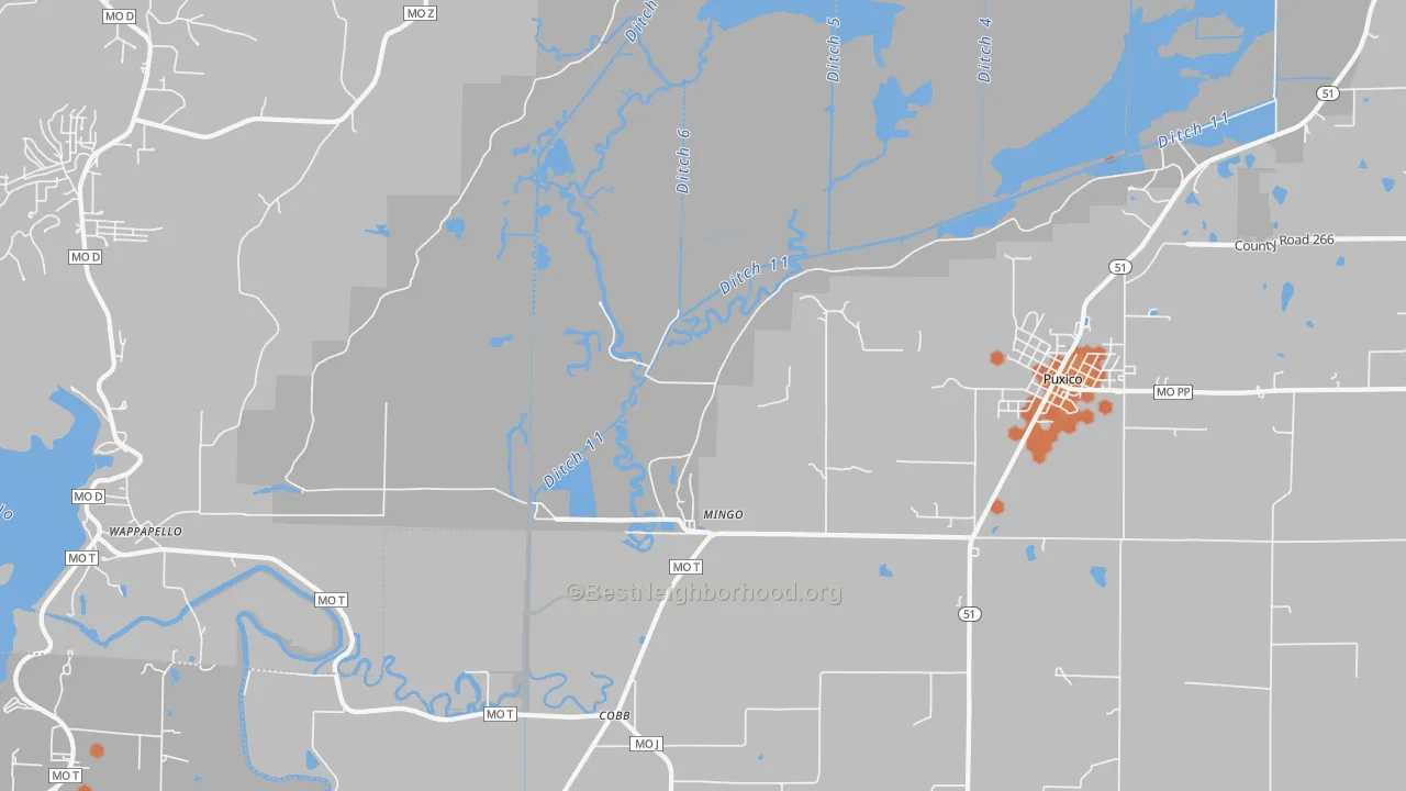 Bike Grade map of Mingo, MO