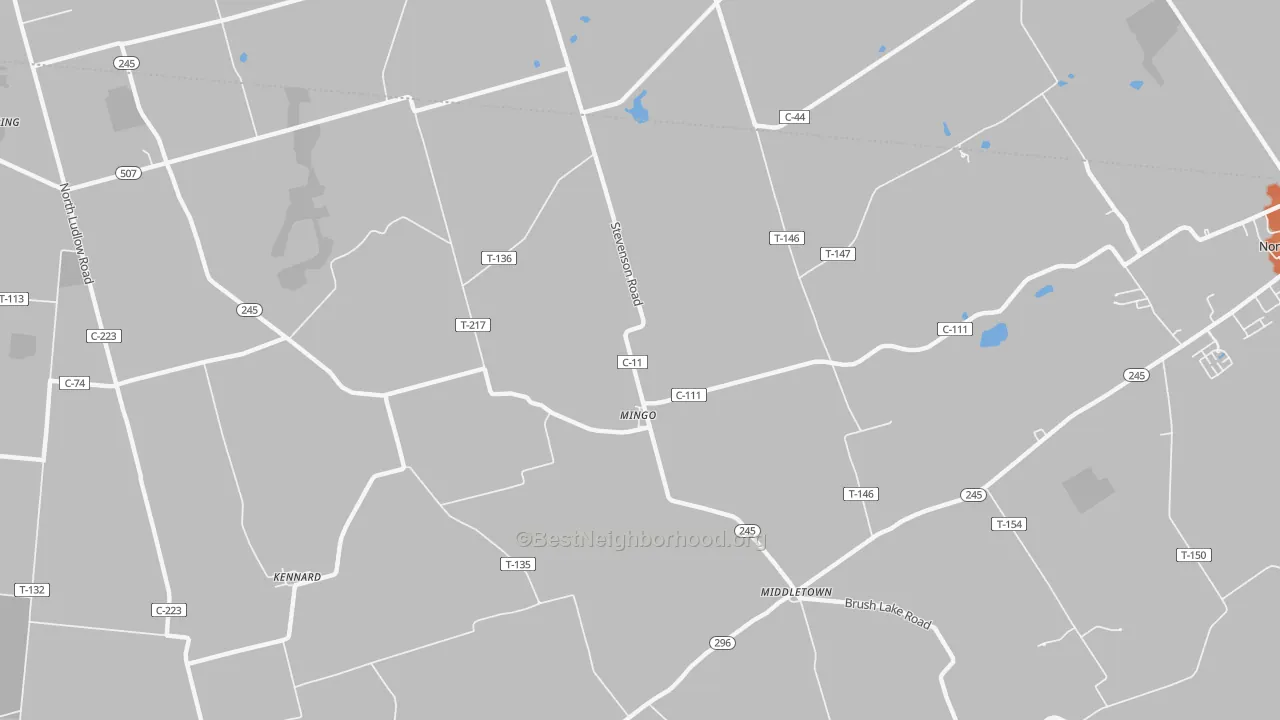 Bike Grade map of Mingo, OH