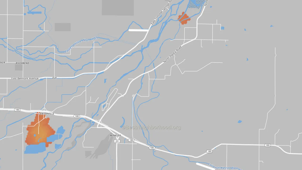 Bike Grade map of Minkler, CA