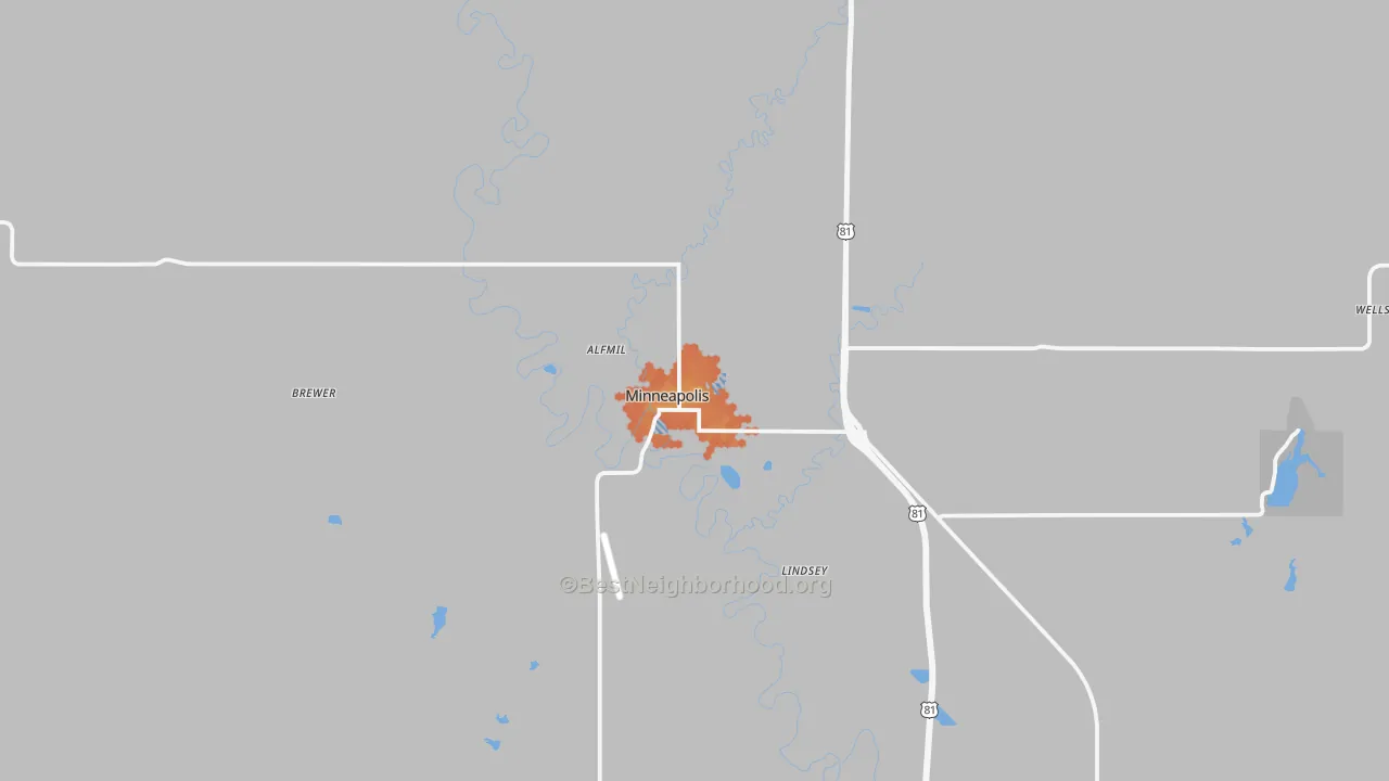 Bike Grade map of Minneapolis, KS