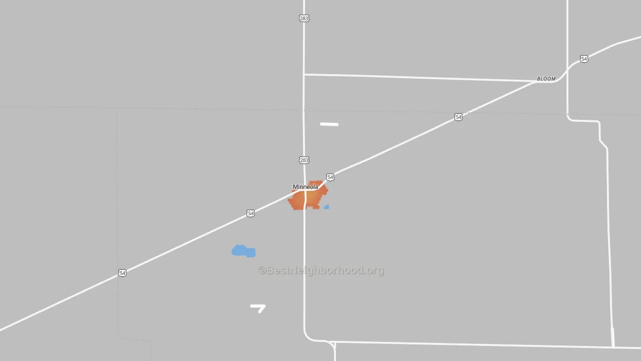 Bike Grade map of Minneola, KS
