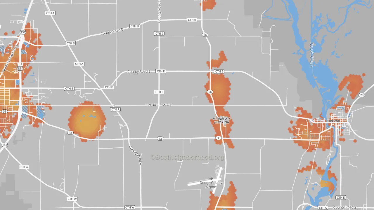 Bike Grade map of Minnesota Junction, WI