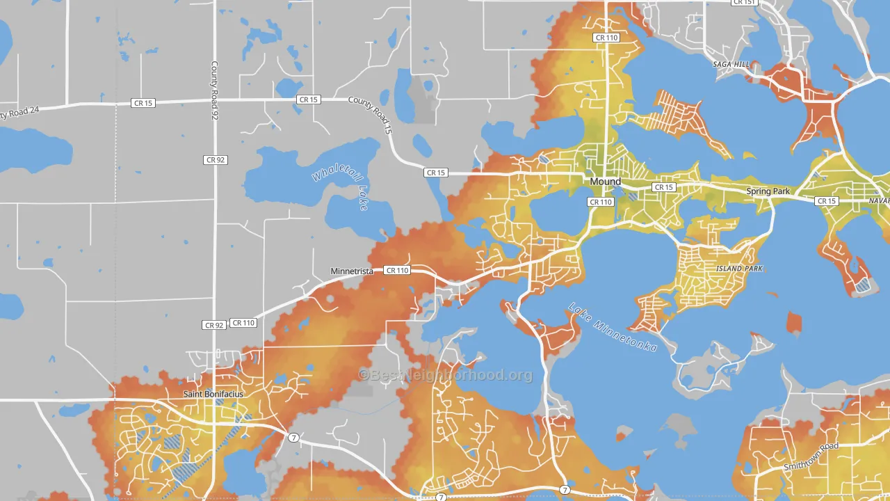 Bike Grade map of Minnetrista, MN