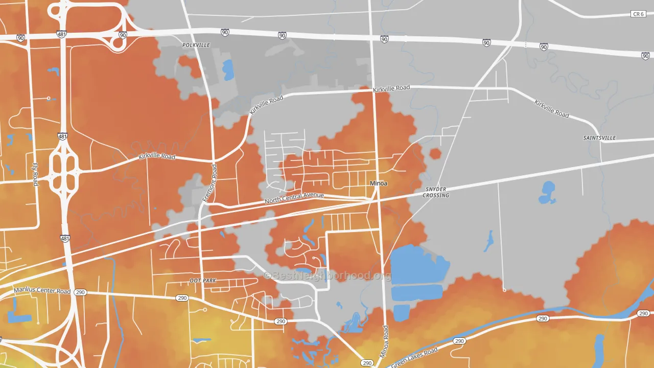 Bike Grade map of Minoa, NY