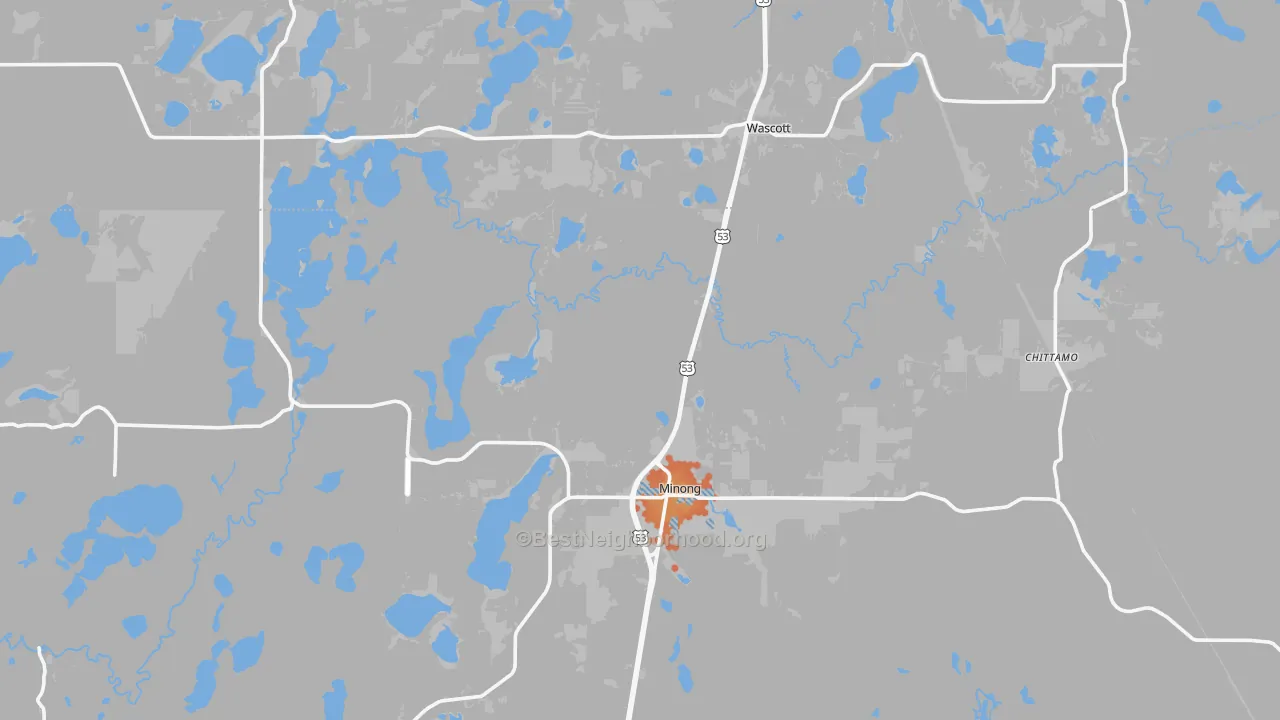 Bike Grade map of Minong, WI