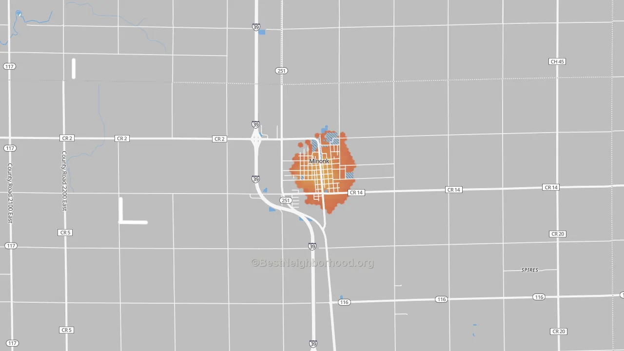 Bike Grade map of Minonk, IL