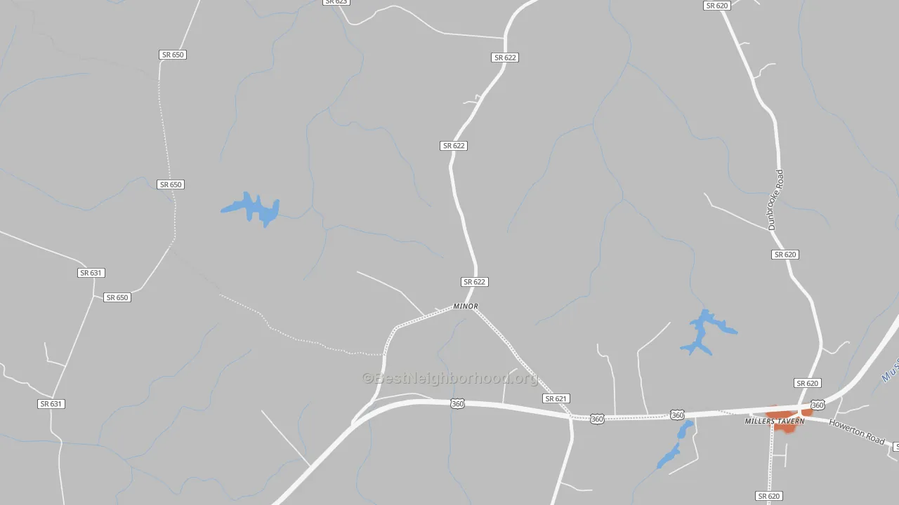Bike Grade map of Minor, VA