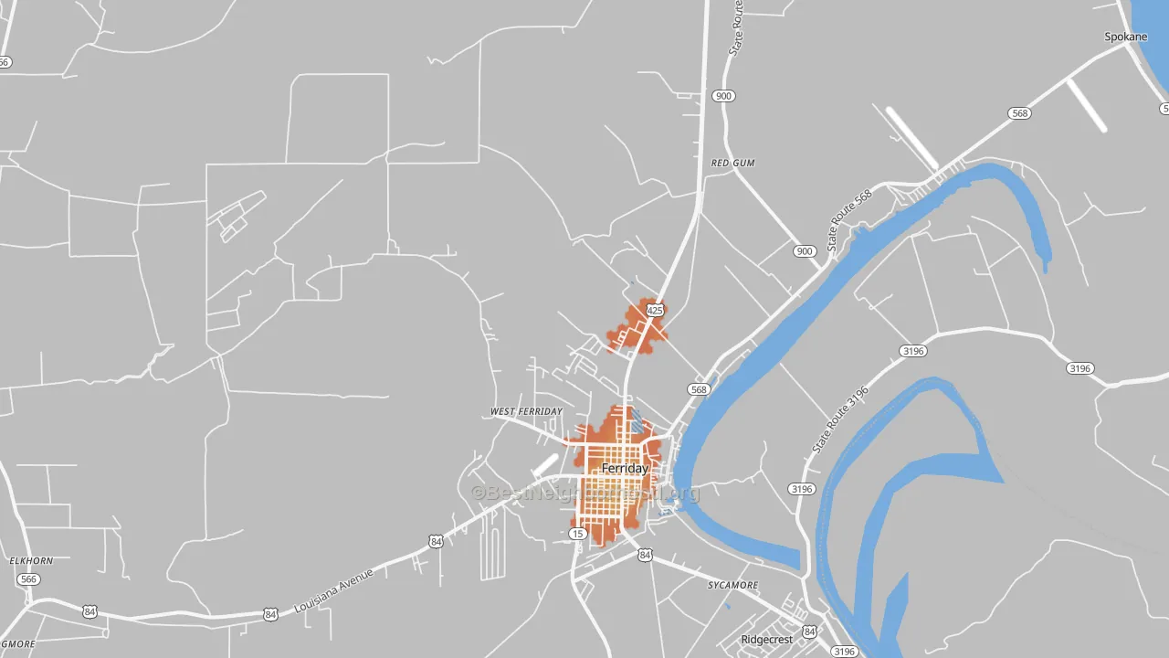 Bike Grade map of Minorca, LA