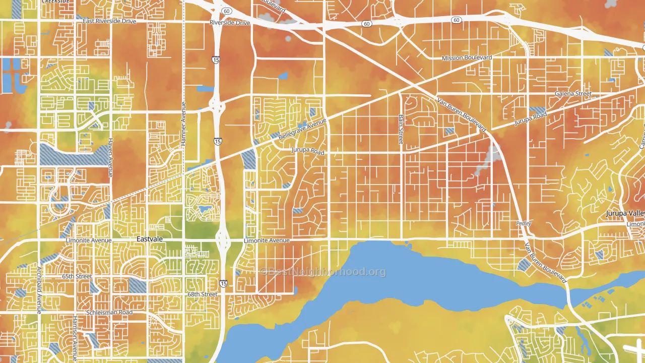 Bike Grade map of Mira Loma, CA