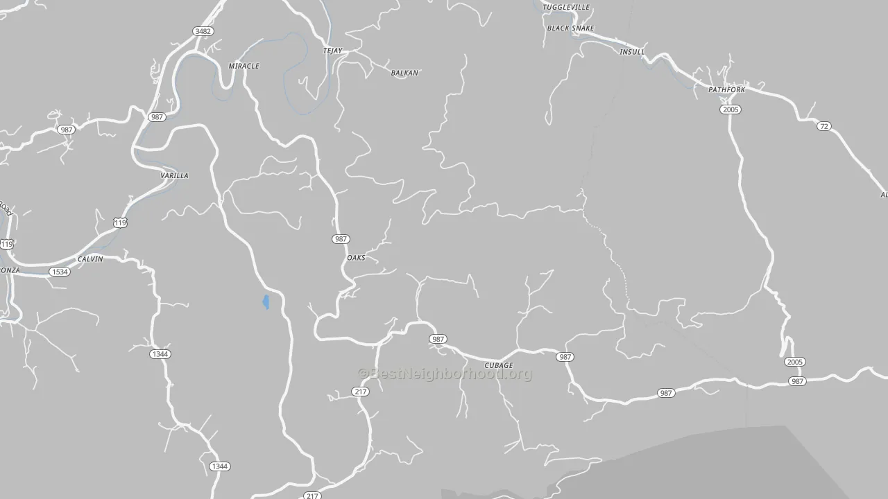 Bike Grade map of Miracle, KY