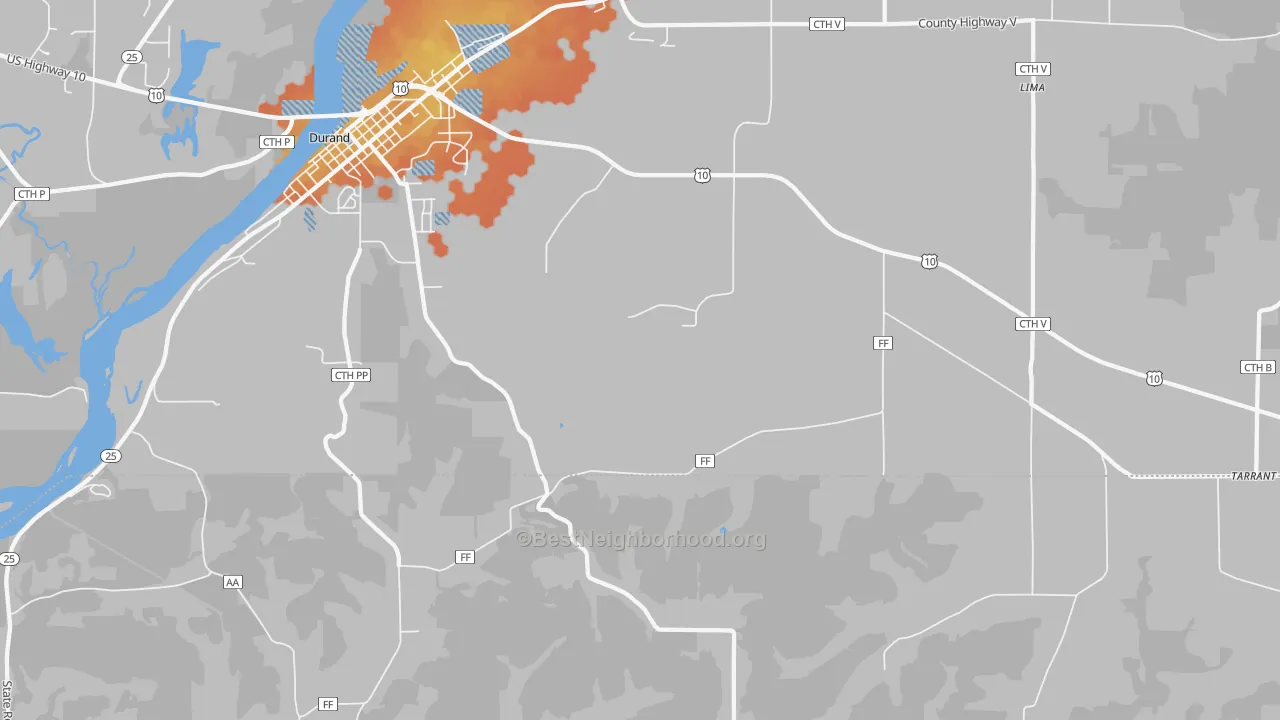 Bike Grade map of Misha Mokwa, WI