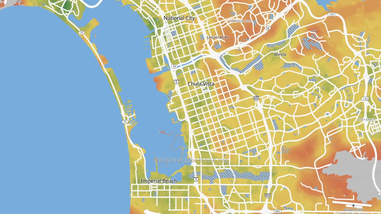 Bike Grade map of Mission Bay, San Diego, CA