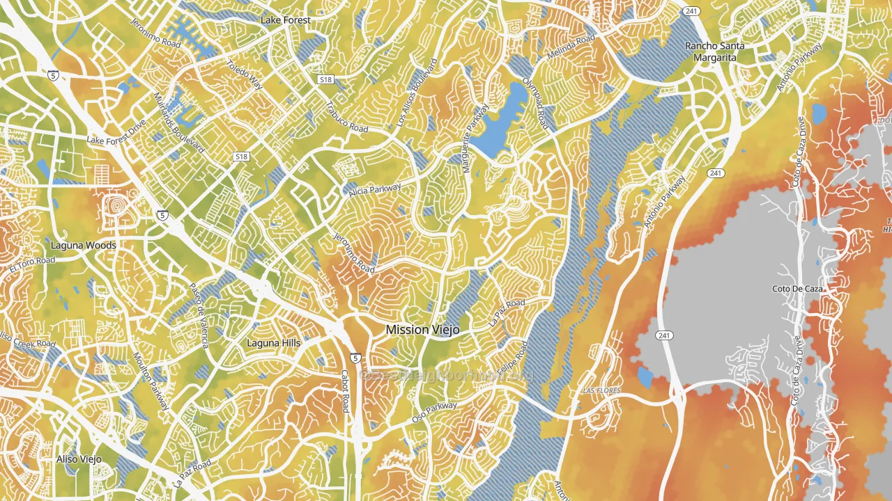 Bike Grade map of Mission Viejo, CA
