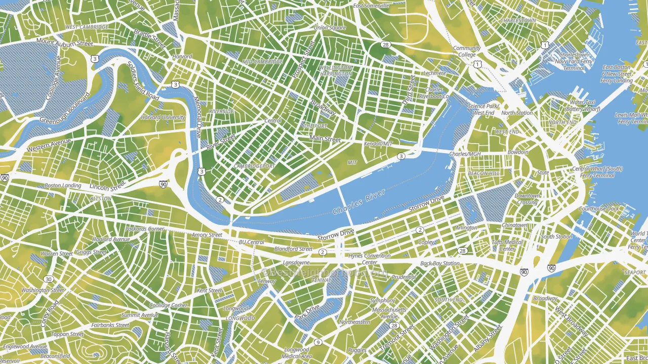 Bike Grade map of MIT, Cambridge, MA