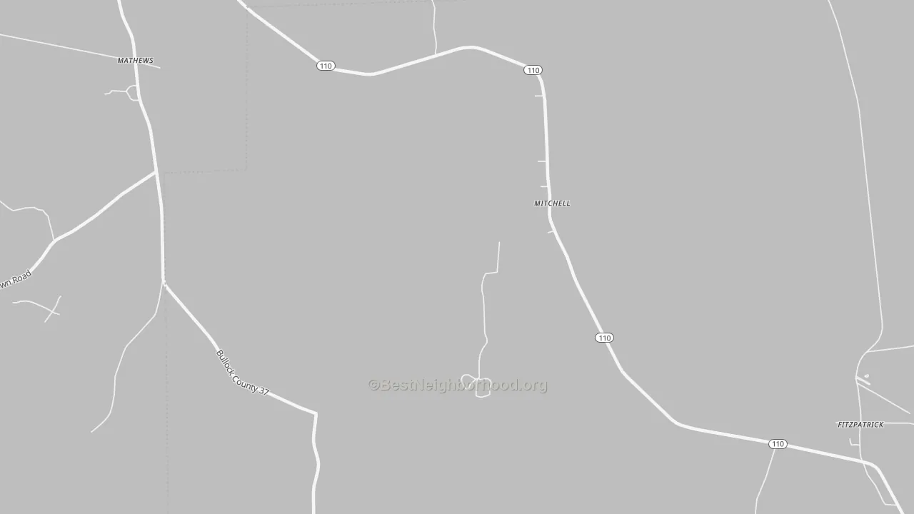 Bike Grade map of Mitchell, AL