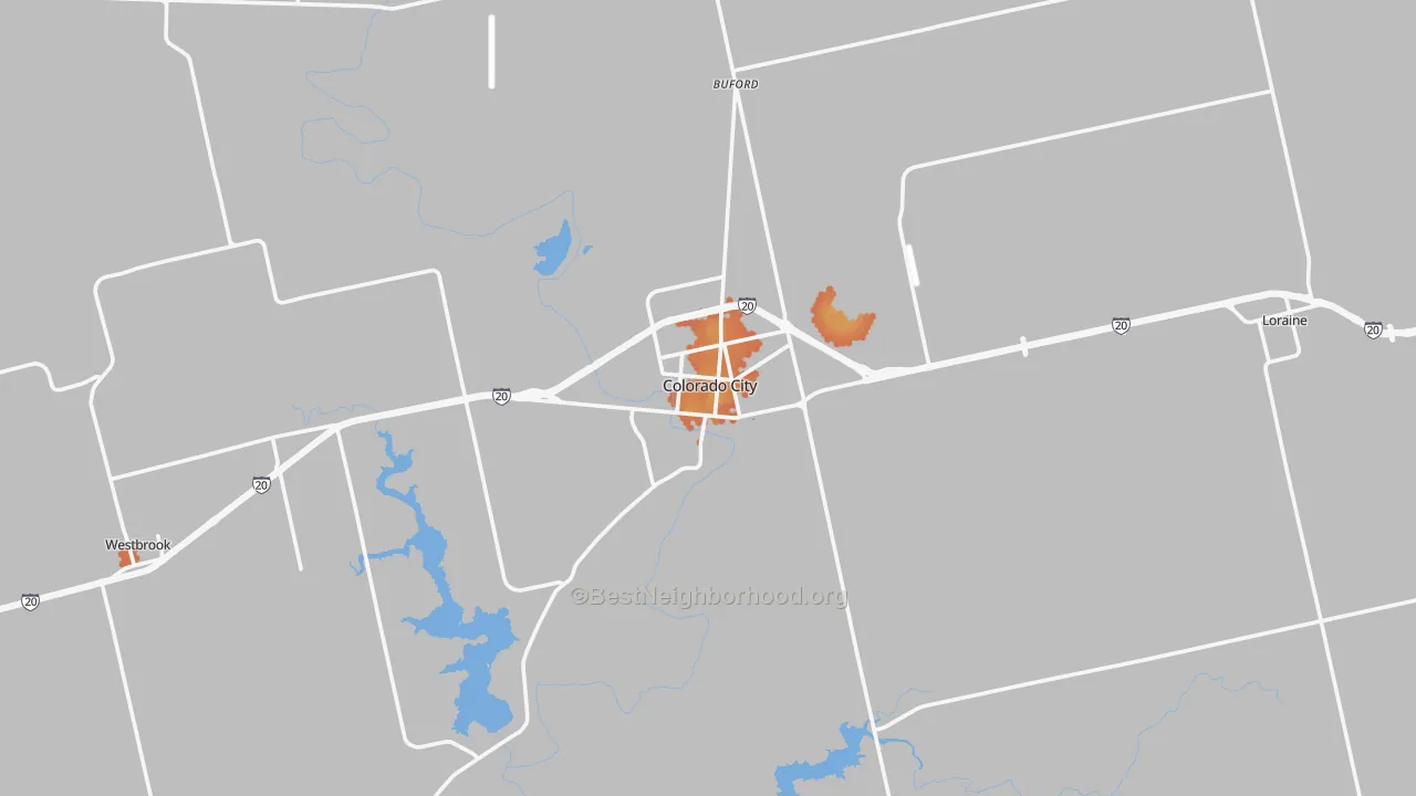 Bike Grade map of Mitchell County, TX