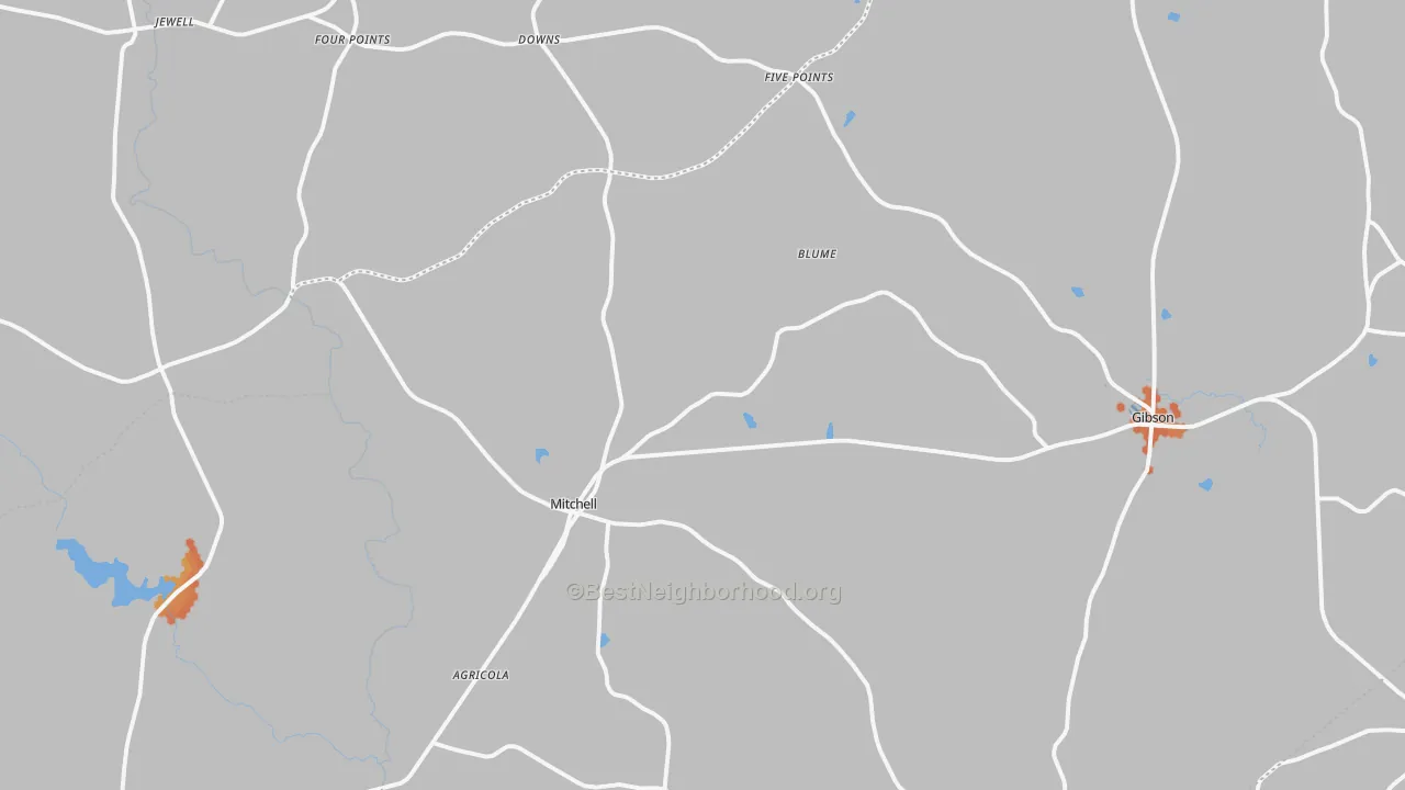 Bike Grade map of Mitchell, GA