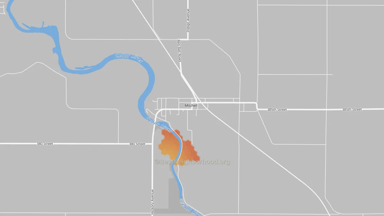 Bike Grade map of Mitchell, IA