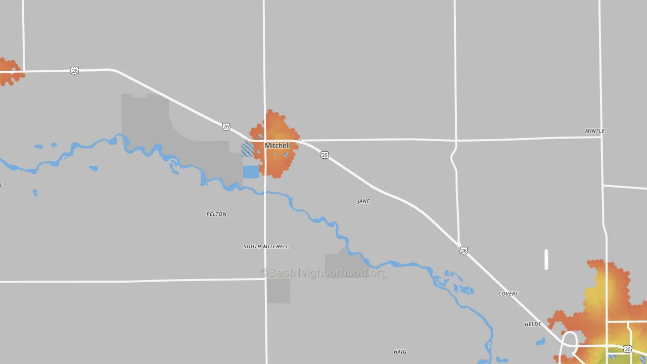 Bike Grade map of Mitchell, NE