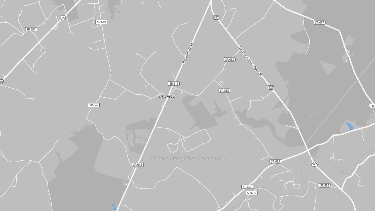 Bike Grade map of Mitchells, VA