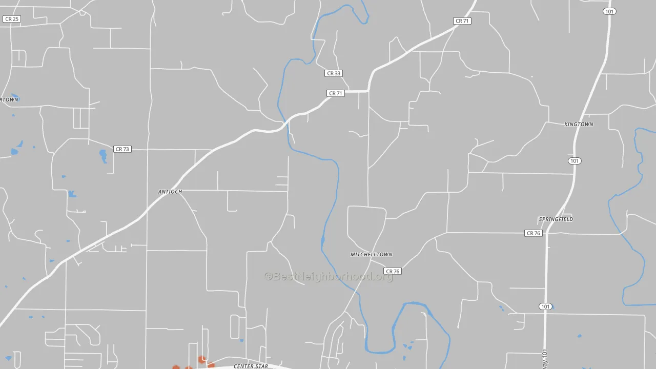 Bike Grade map of Mitchelltown, AL