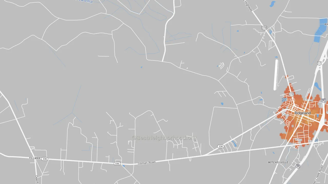 Bike Grade map of Mitchellville, SC