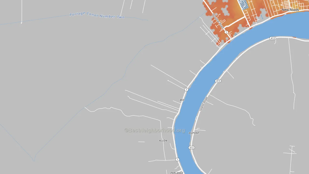 Bike Grade map of Mix, LA