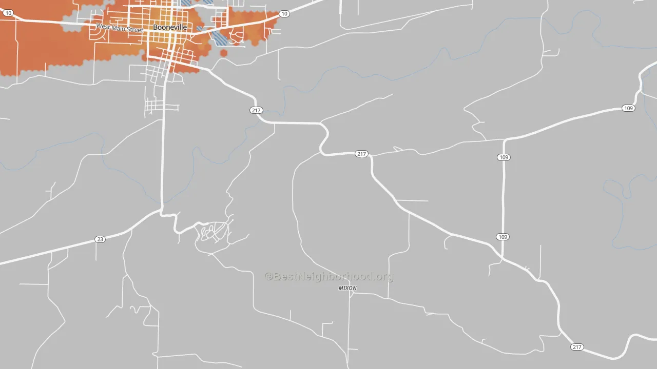 Bike Grade map of Mixon, AR