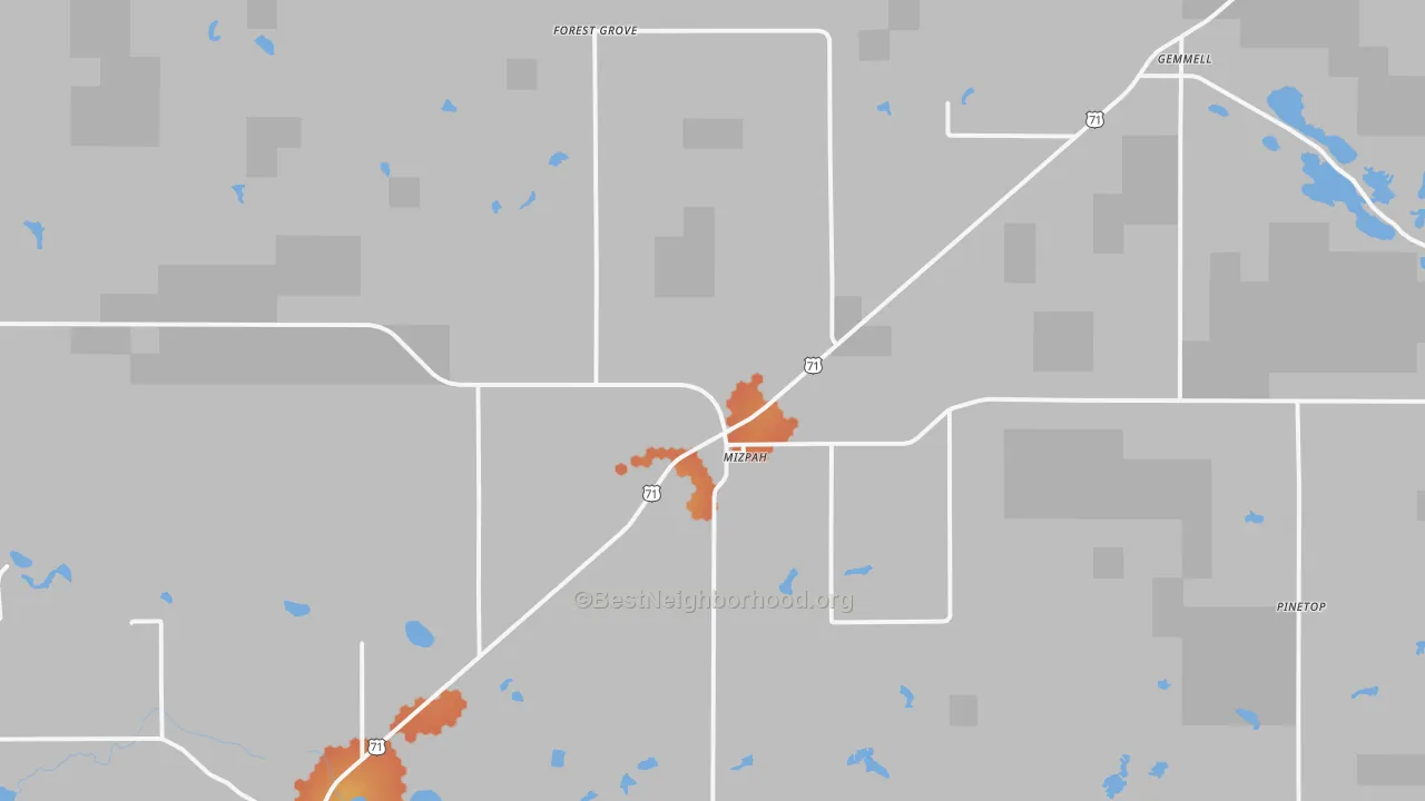 Bike Grade map of Mizpah, MN