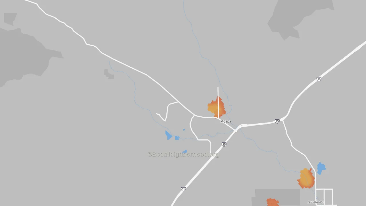 Bike Grade map of Moapa, NV