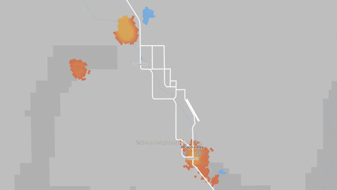 Bike Grade map of Moapa Valley, NV