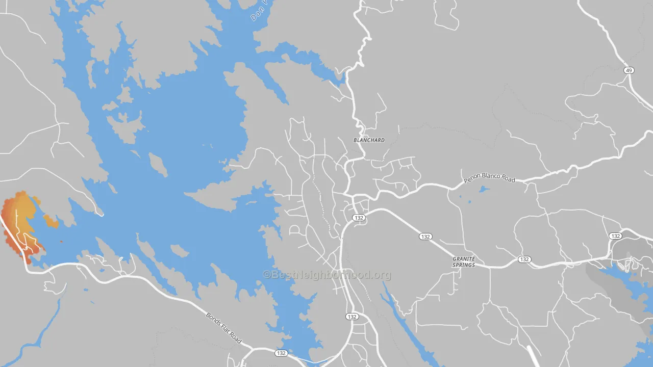Bike Grade map of Moccasin, CA