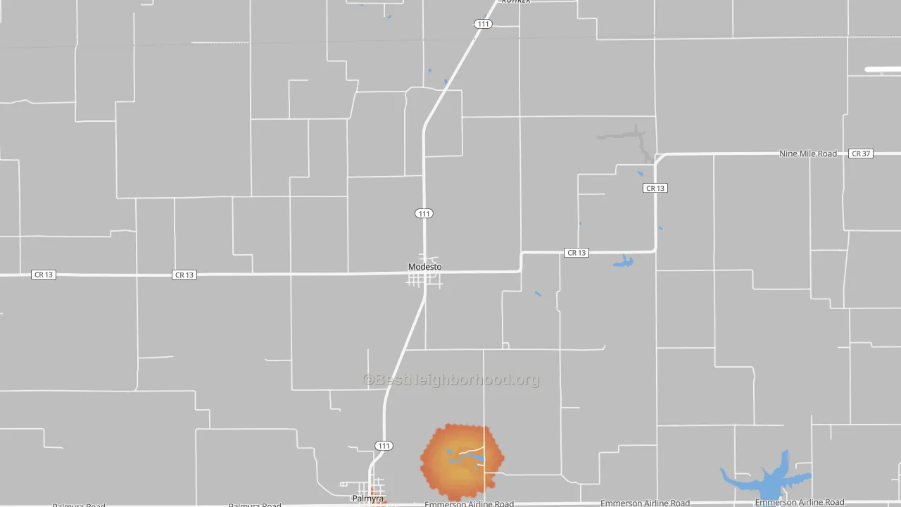 Bike Grade map of Modesto, IL