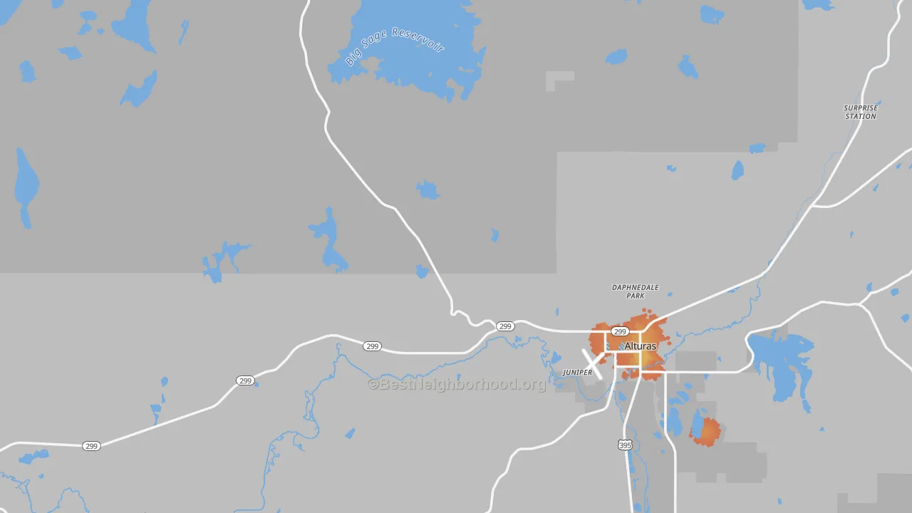 Bike Grade map of Modoc County, CA