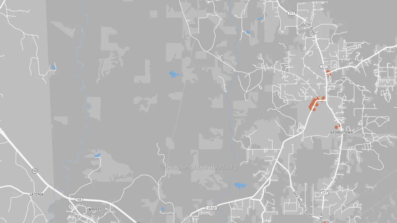 Bike Grade map of Moffet, AL