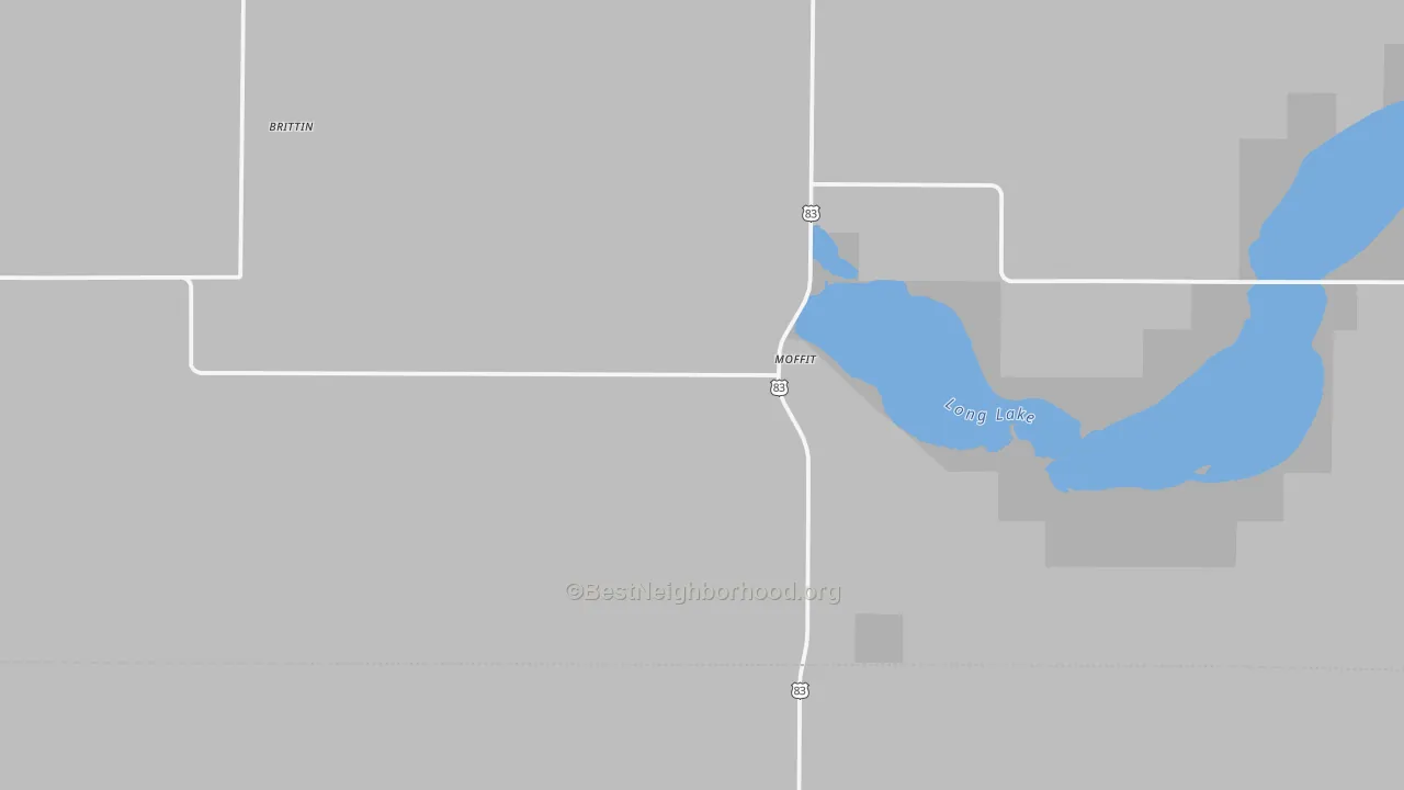 Bike Grade map of Moffit, ND